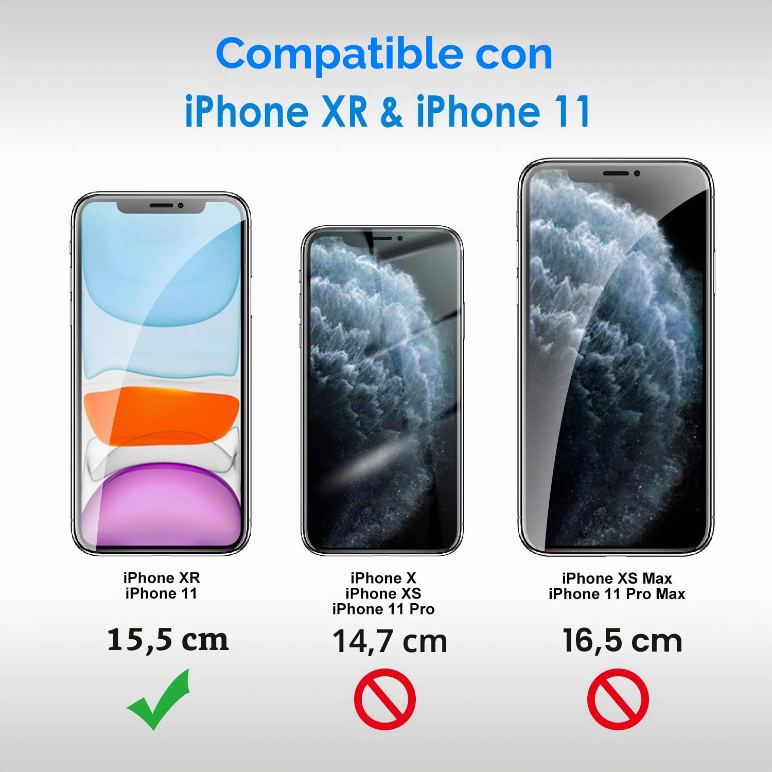 JETech Protector de Pantalla para iPhone 11 y iPhone XR 6,1", Vidrio Cristal Templado, 2 Unidades
